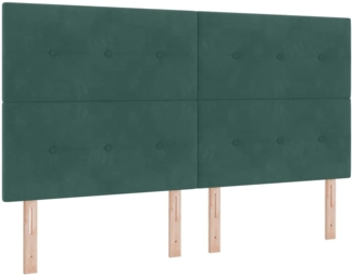 vidaXL Boxspringbett mit Matratze Dunkelgrün 180 x 200 cm Samt 3339851