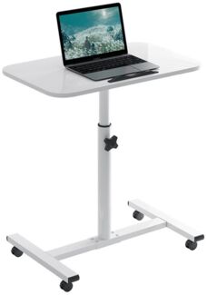 JEOBEST Computertisch Stehpult Beistelltisch auf Rollen, Klappbaren, Höhenverstellbar 60x40 x (61-95)cm