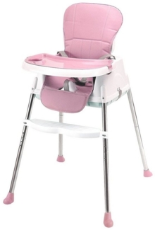 wuuhoo® Baby Hochstuhl Finn - Kinderhochstuhl mit 5-Punkt-Gurt, Kissen und Tablett, rutschfester Kinderstuhl mit Fußstütze - Baby & Kleinkinder Zubehör rosa
