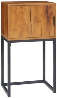 HOMCOM Konsolentisch mit Stauraum, Sofatisch Flurtisch im Industriedesign, Beistelltisch (Couchtisch, 1-St, Beistelltisch), Stahl, Natur, 40 x 30 x 76 cm