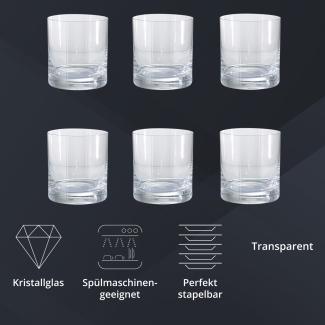 Peill+Putzler Germany 6er Set Whiskygläser, 280 ml Volumen, schwerer Boden, Kristallgläser mit einem schlichten Design, Trinkgläser für Wasser, Saft & Cocktail geeignet