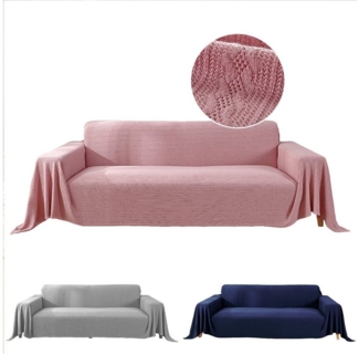 Sunicol Sofahusse Sofaüberwurf, Sofabezug, Sofaüberwurf, Gestrickte Decke für 1-3 Sitzer, Universal Couchbezug, für Wohnzimmer Protector