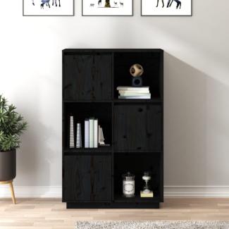 vidaXL Highboard Schwarz 74x35x117 cm Massivholz Kiefer 814368