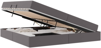 vidaXL Aufbewahrungsbett mit Matratze Grau 200x200 cm Kunstleder 3399626