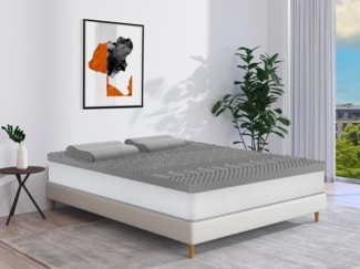 Vente-unique - Ergonomisches Kopfkissen fest - Memory Schaum - Mit abnehmbarem Bezug - 38 kg/m³ - 40x60 - Grau - VIANCA