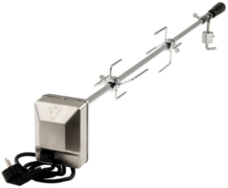 BBQ-Toro Grillspieß Universal Grillspieß Set mit Spieß, Motor, Motorhalter, 2 Fleischnadel