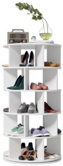 PODOFO Drehregal Drehbares Ausstellungsregal, Regal, Schuhregal, 5 Etagen