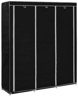 vidaXL Kleiderschrank mit Fächern Stangen Schwarz 150x45x175cm Stoff 282453