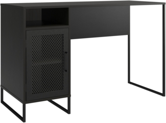 Schreibtisch >Bernhard< in Schwarz, MDF/Metall - 121x76x50cm (BxHxT)