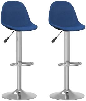 vidaXL Barhocker 2 Stk. Blau Stoff [333385]