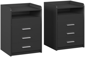 Vicco Nachttisch Anthrazit 2er Set, Edis