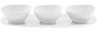 Tina Snackschalen-Set aus hochwertigem Porzellan - 4-teilig in Weiß
