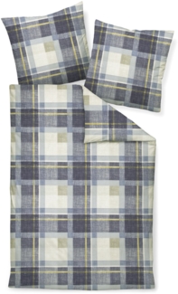 Janine Feinbiber Bettwäsche 200 x 200 cm + 2 x 80 x 80 3 teilig DAVOS 65159-02-620 denimblau