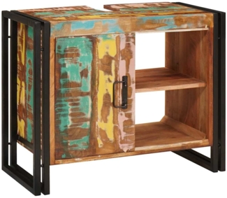 vidaXL Waschbeckenunterschrank mit Tür Massivholz Altholz und Eisen 4102774