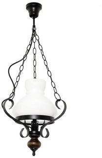 Licht-Erlebnisse Pendelleuchte PETRONEL, ohne Leuchtmittel, Hängeleuchte Glas Metall Holz Landhausstil Esstisch Lampe