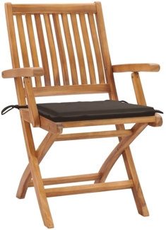 vidaXL Klappbare Gartenstühle mit Kissen 8 Stk. Massivholz Teak 3072785