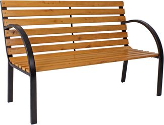 Parkbank TOM - 122cm Breit, Tanne, Natur | Gartenbank Wetterfest Terrassenbank Sitzbank Outdoor