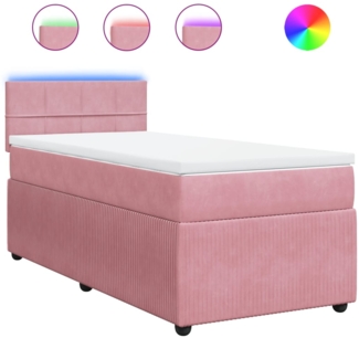 vidaXL Boxspringbett mit Matratze Rosa 90x190 cm Samt 3289931