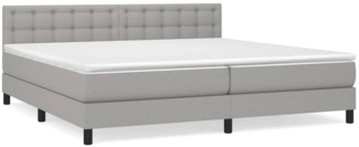 vidaXL Boxspringbett mit Matratze Hellgrau 200x200 cm Stoff, Härtegrad: H2 [3140401]