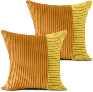 Amilian Kissenbezüge - 2er Set Kissenbezug - Zierkissenbezüge - Bezug für Dekokissen, (2 Stück), 40x40 cm Cord-Optik - Kissenhüllen, Bezüge, Sofabezüge