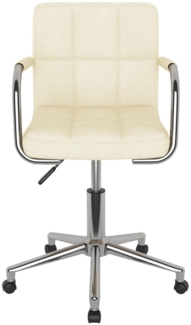 vidaXL Esszimmerstuhl Drehbar Creme Stoff, Drehbar [3088157]