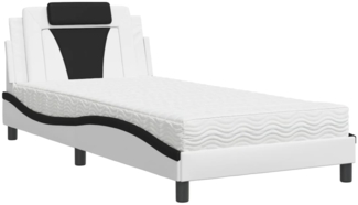 vidaXL Bett "Viana" mit Matratze Weiß und Schwarz 100x200 cm Kunstleder 3208781