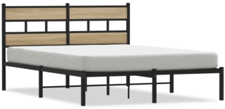 vidaXL Metallbett ohne Matratze Sonoma-Eiche 140x200 cm 4017103
