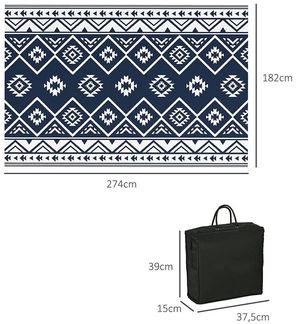 BlingBin Outdoorteppich Wendeteppich, wasserfest, beidseitig nutzbar, mit Tragetasche, rechteckig, widersteht Sonneneinstrahlung und Ausbleichen