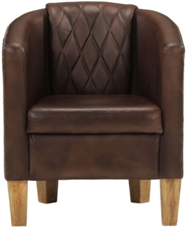 vidaXL Sessel Dunkelbraun Echtleder 359640