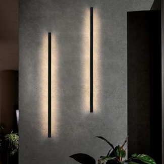 ZMH LED Wandleuchte Innen Schwarz 60/80/100CM Wandlampe 3000K Modern Flur Schlafzimmer, Hochwertige Material, LED fest integriert, Warmweiß, Schwarze Bettlampe Wandbeleuchtung für Treppenhaus