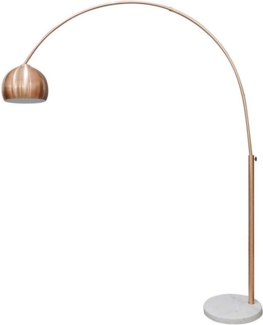 Bogenlampe Kupfer Marmorfuß Kunststoff Weiß