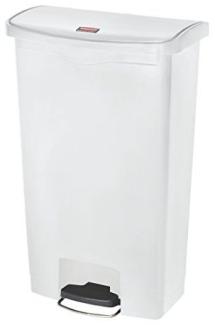 Rubbermaid Commercial Products Slim Jim 1883559 68 Litre Front Step Step-On Resin Wastebasket - White