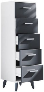 VCM Badmöbel Midischrank Landos 919477 Weiß / Anthrazit H. 100 x B. 30 x T. 30 cm