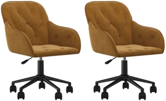 vidaXL Esszimmerstühle 2 Stk. Drehbar Braun Samt 3103429