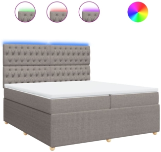 vidaXL Boxspringbett mit Matratze Taupe 200x200 cm Stoff 3294474