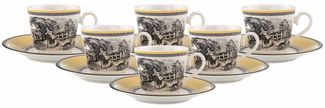 Villeroy & Boch Audun Ferme Kaffeetasse mit Untertasse 150 ml 6er Set