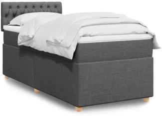 vidaXL Boxspringbett mit Matratze Dunkelgrau 100x200 cm Stoff 3288899