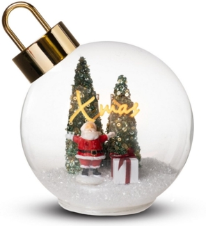 Dragimex LED Dekolicht Glaskugel LED X-Mas Gold Ø 14cm, LED fest integriert, Warmweiß