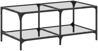 Couchtisch, Sofatisch mit Glasplatte Transparent 98,5 x 50 x 40 cm Stahl