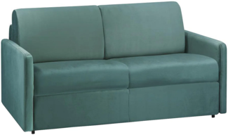 Schlafsofa 2-Sitzer Samt CALIFE - Minzgrün - Liegefläche: 120 cm - Matratzenhöhe: 22 cm