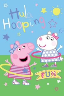 Peppa Pig Kuscheldecke Fleece 100x150 cm mit Peppa Wutz Hula Hoop
