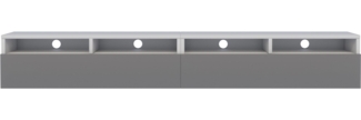 Selsey 'Rednaw' TV-Schrank mit zwei Schubladen, Mattweiß / Hochglanz Grau, 200 cm
