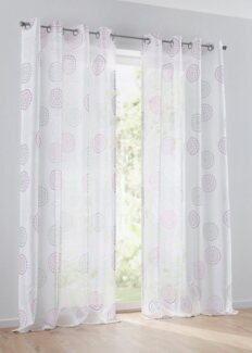 Kutti Vorhang Bella, Ösen (1 St), halbtransparent, Gardine, halbtransparent, Ausbrenner, bedruckt, Baumwolle-Polyester
