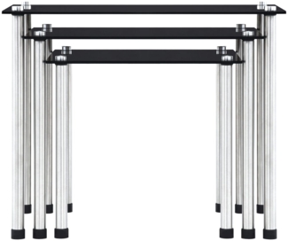 Couchtische, Sofatische 3 Stk. Schwarz Hartglas