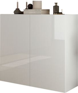 INOSIGN Highboard Rio, Höhe 111 cm, Breite 120 cm, Stauraumschrank, Kommode, 2 Türen, geriffelte MDF-Fronten, modern u. elegant, viel Stauraum