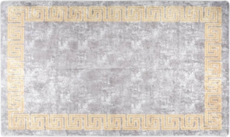 vidaXL Teppich Waschbar Grau und Golden 150x230 cm Rutschfest 373985