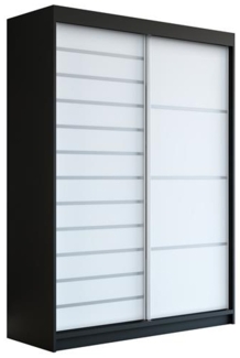 Schwebetürenschrank COLIN 2-türig Schrank 180 cm Farbe: Schwarz , weiß