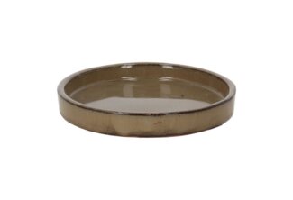 Rivanto Blumentopf, Blumentopf Untersetzer glasiert grau 25 cm