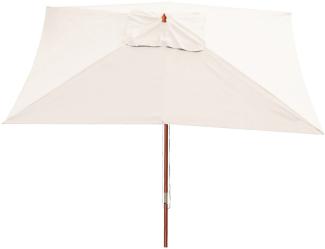 Sonnenschirm Florida, Gartenschirm Marktschirm, 3x4m Polyester/Holz 6kg ~ creme