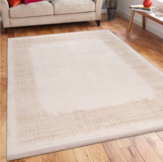 TeppichHome24 Teppich Glänzender eleganter Teppich in beige, rechteckig, Höhe: 5 mm